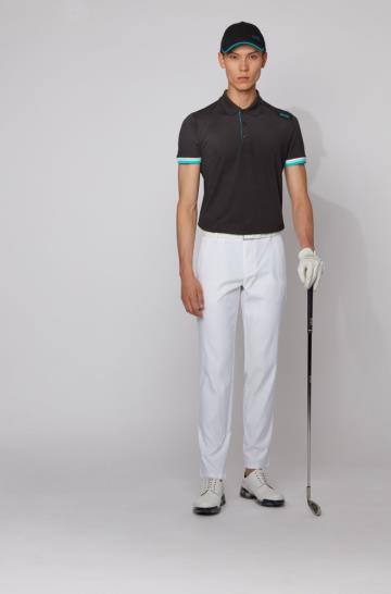 Koszulki Polo BOSS Slim Fit Czarne Męskie (Pl91126)